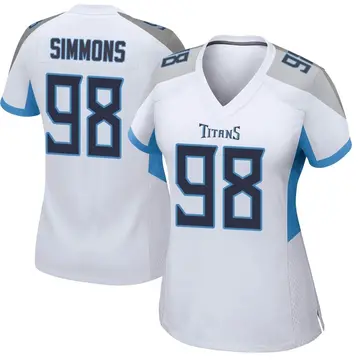 Tennessee Titans Jeffery Simmons 2019 Nfl Draft White Game Jersey - Bluefink