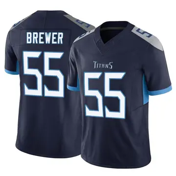 Aaron Brewer Men's Nike White Tennessee Titans Custom Game Jersey Size: Small