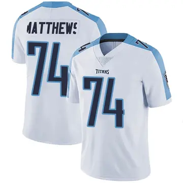 Limited Men's Bruce Matthews Navy Blue Home Jersey - #74 Football Tennessee  Titans 100th Season Vapor Untouchable Size 40/M