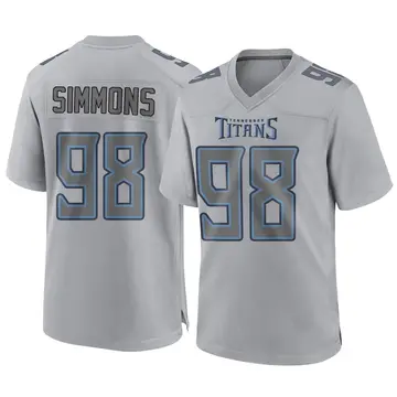 Limited Men's Jeffery Simmons Light Blue Alternate Jersey - #98 Football  Tennessee Titans 100th Season Vapor Untouchable