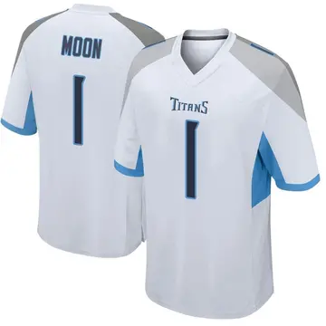 Limited Youth Warren Moon Navy Blue Home Jersey - #1 Football Tennessee  Titans 100th Season Vapor Untouchable