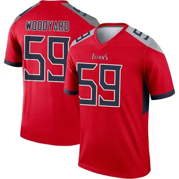 Limited Men's Wesley Woodyard Navy Blue Home Jersey - #59 Football  Tennessee Titans 100th Season Vapor Untouchable